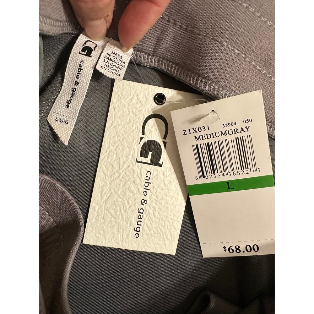 Cable and Guage Womens Cargo Jogger Sweatpants Drawstring Size Large NWT